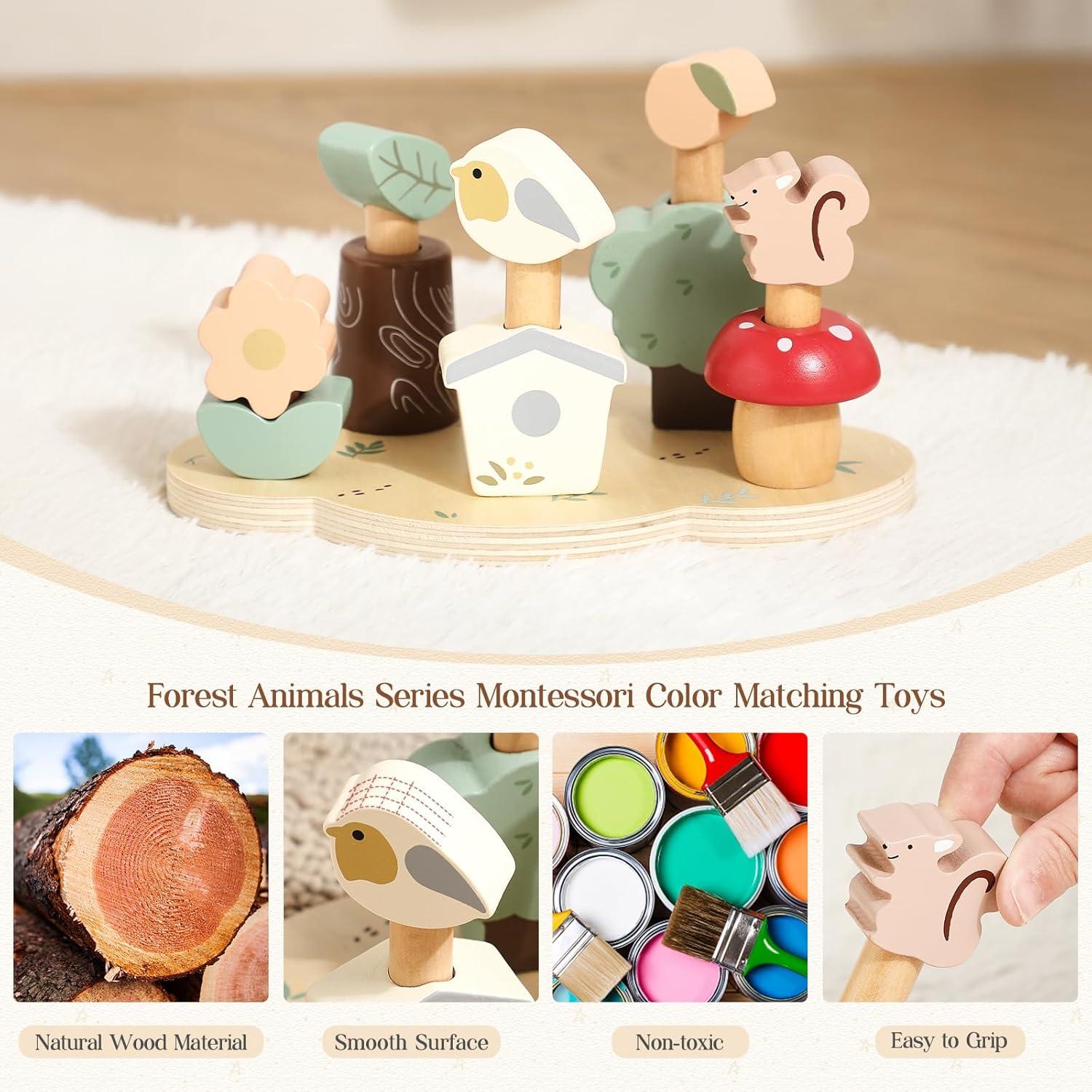 Juguete Pop Up de Clasificación de Colores Etucdose - Madera 422g