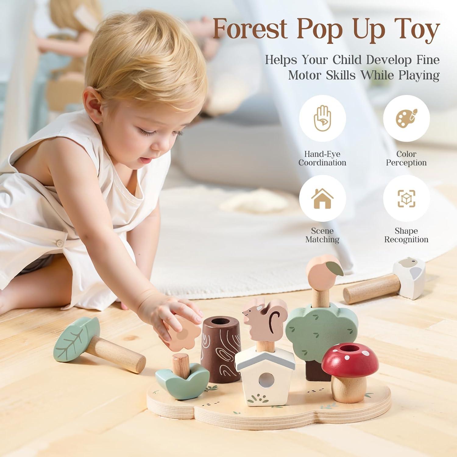 Juguete Pop Up de Clasificación de Colores Etucdose - Madera 422g