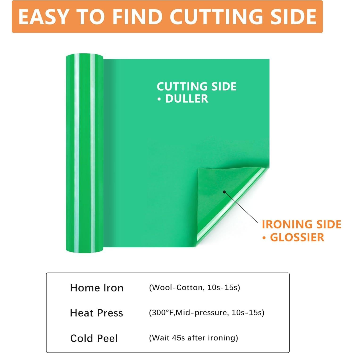 Vinilo de Transferencia de Calor HTV Verde Manzana 10.67m para Camisetas