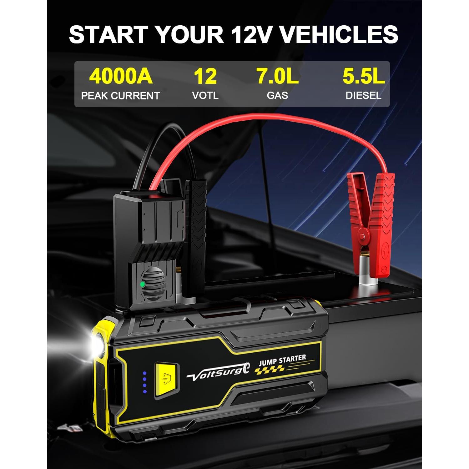 Arrancador de Batería Portátil VoltSurge D01S 4000A 12V