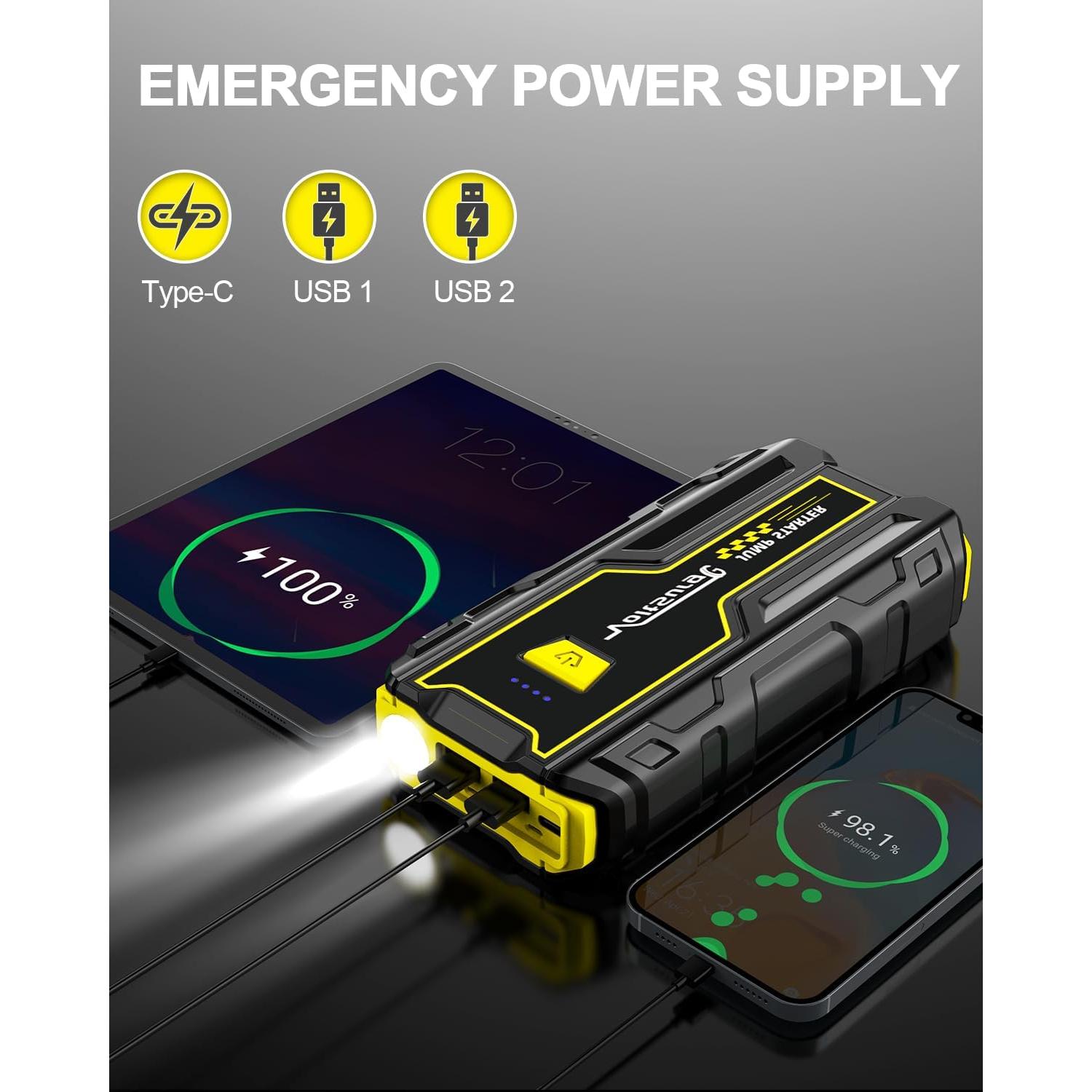 Arrancador de Batería Portátil VoltSurge D01S 4000A 12V
