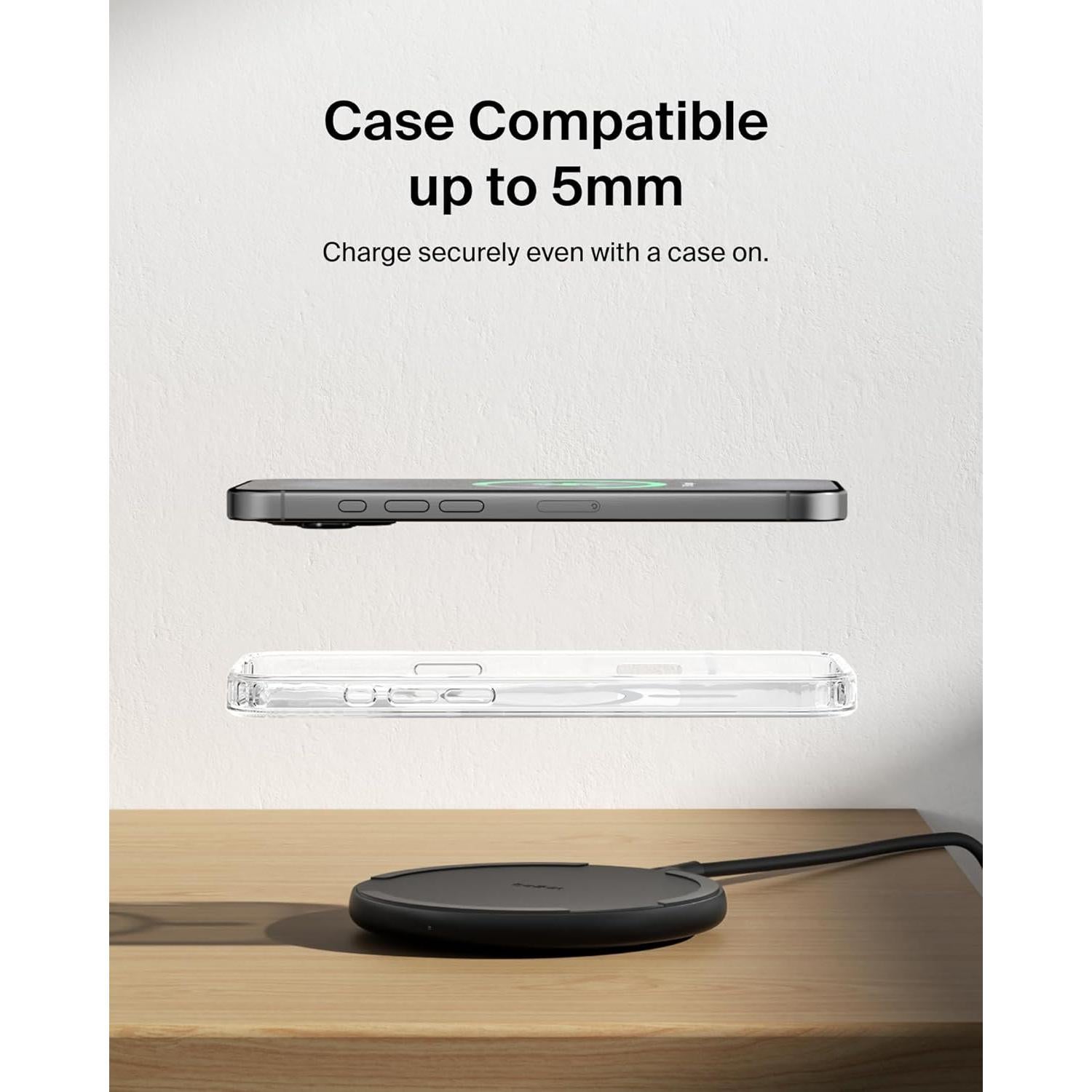 Base de Carga Inalámbrica Belkin 15W Qi - Cargador para iPhone y Samsung