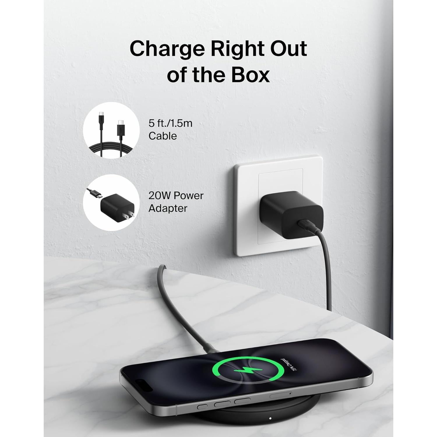 Base de Carga Inalámbrica Belkin 15W Qi - Cargador para iPhone y Samsung