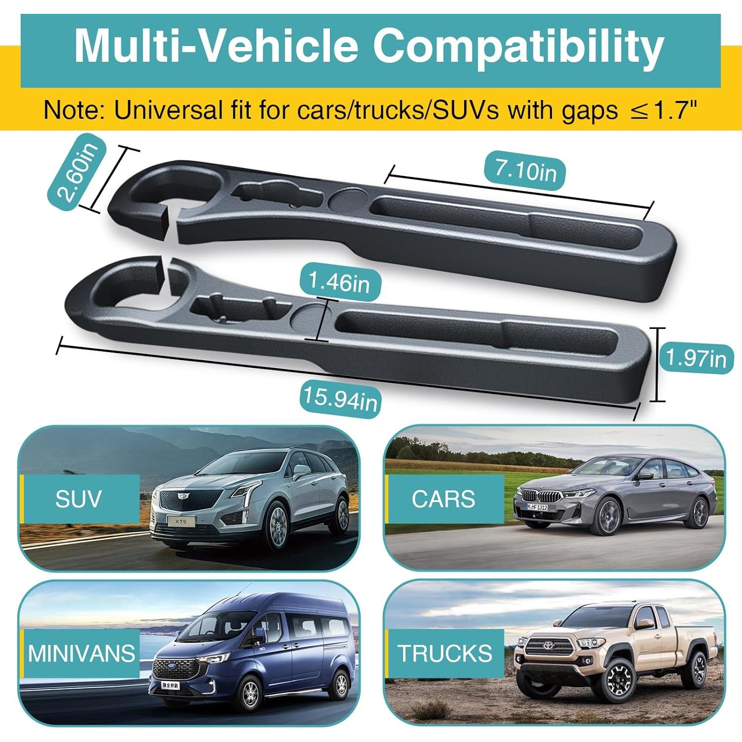 Relleno Espacio entre Asientos Auto ZYMBU ZCA005B Negro