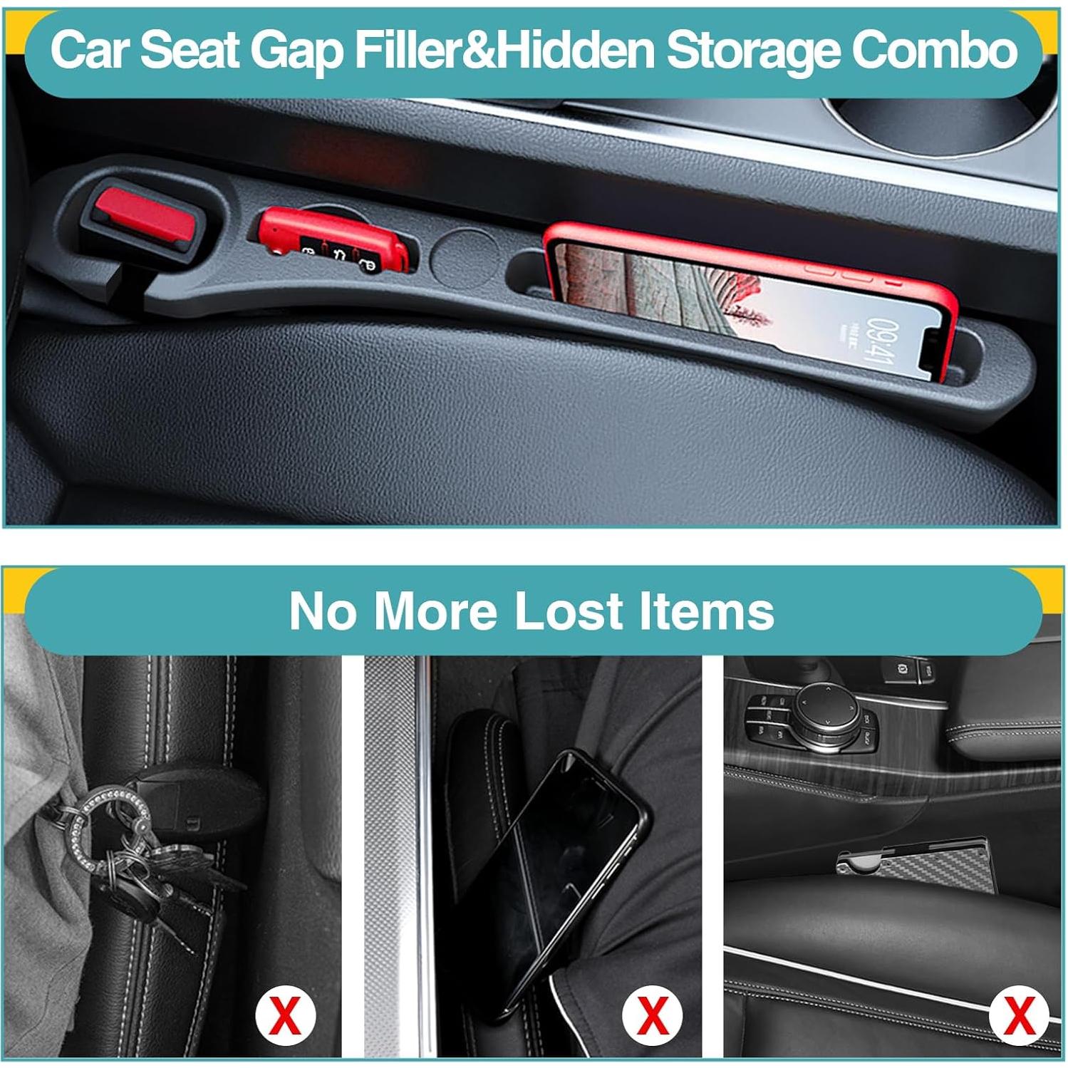 Relleno Espacio entre Asientos Auto ZYMBU ZCA005B Negro