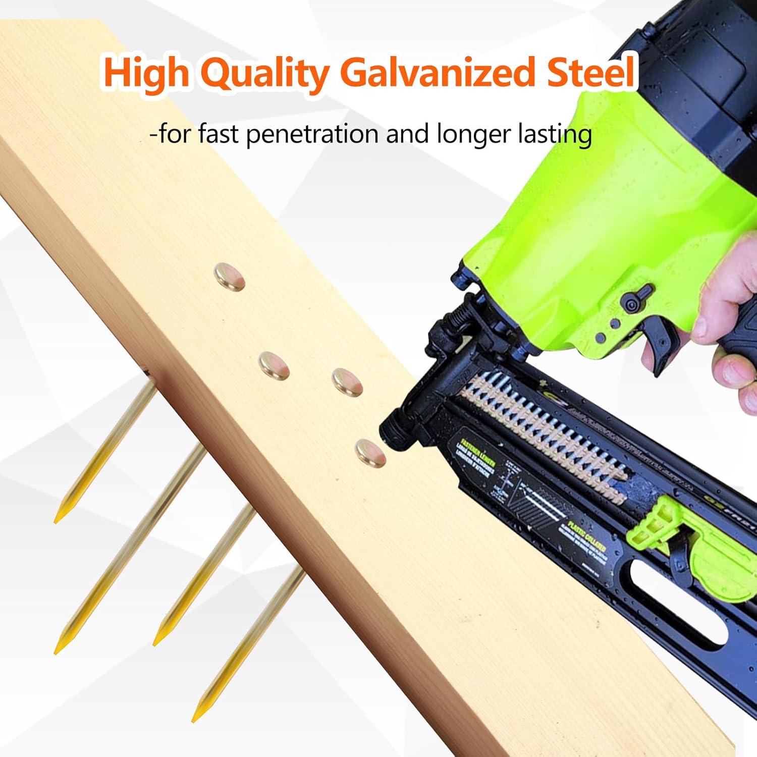 Clavos de Enmarcado Galvanizados SITLDY 2.5" 1000 Pcs