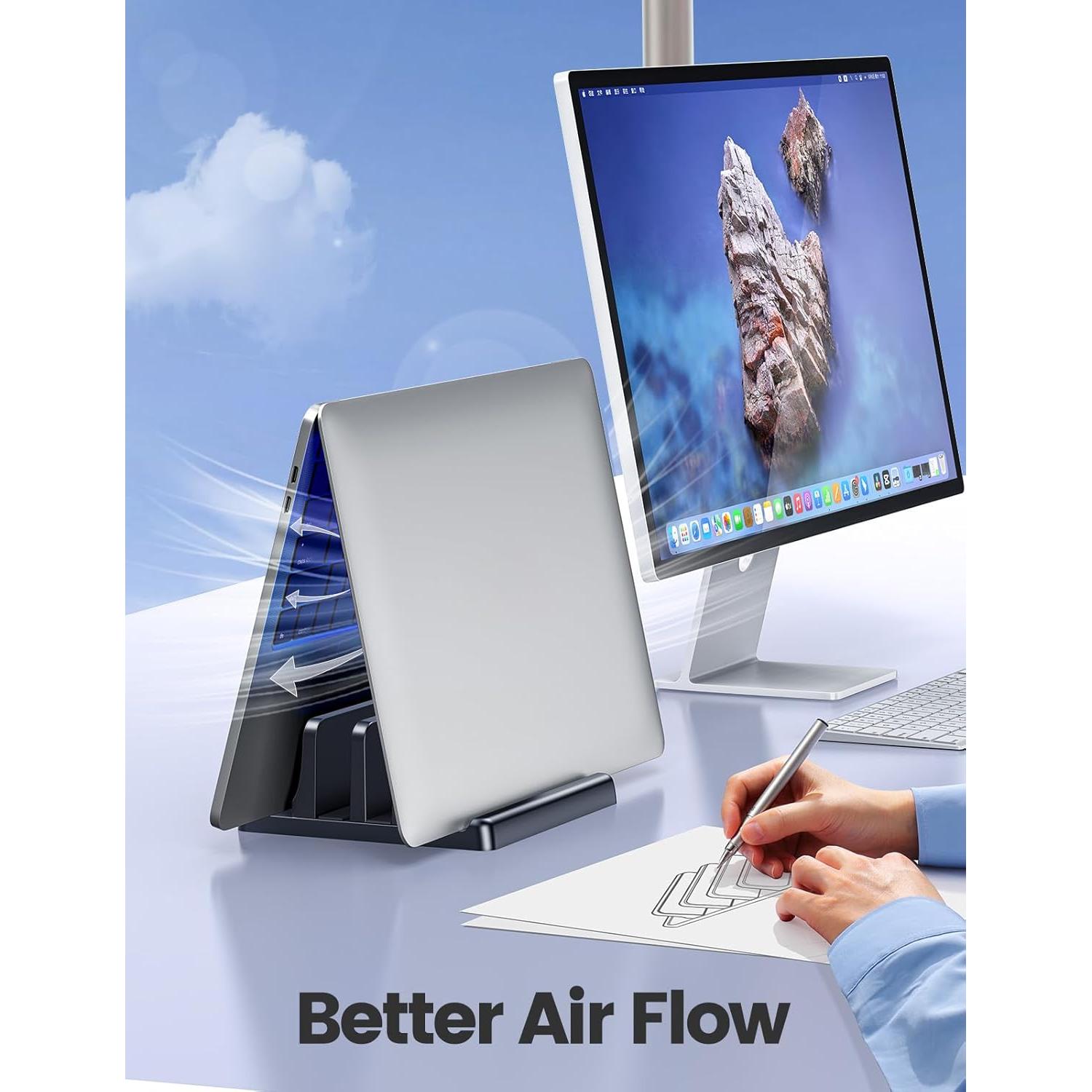 Soporte Vertical para Laptop Vaydeer Ajustable 4 en 1 Negro