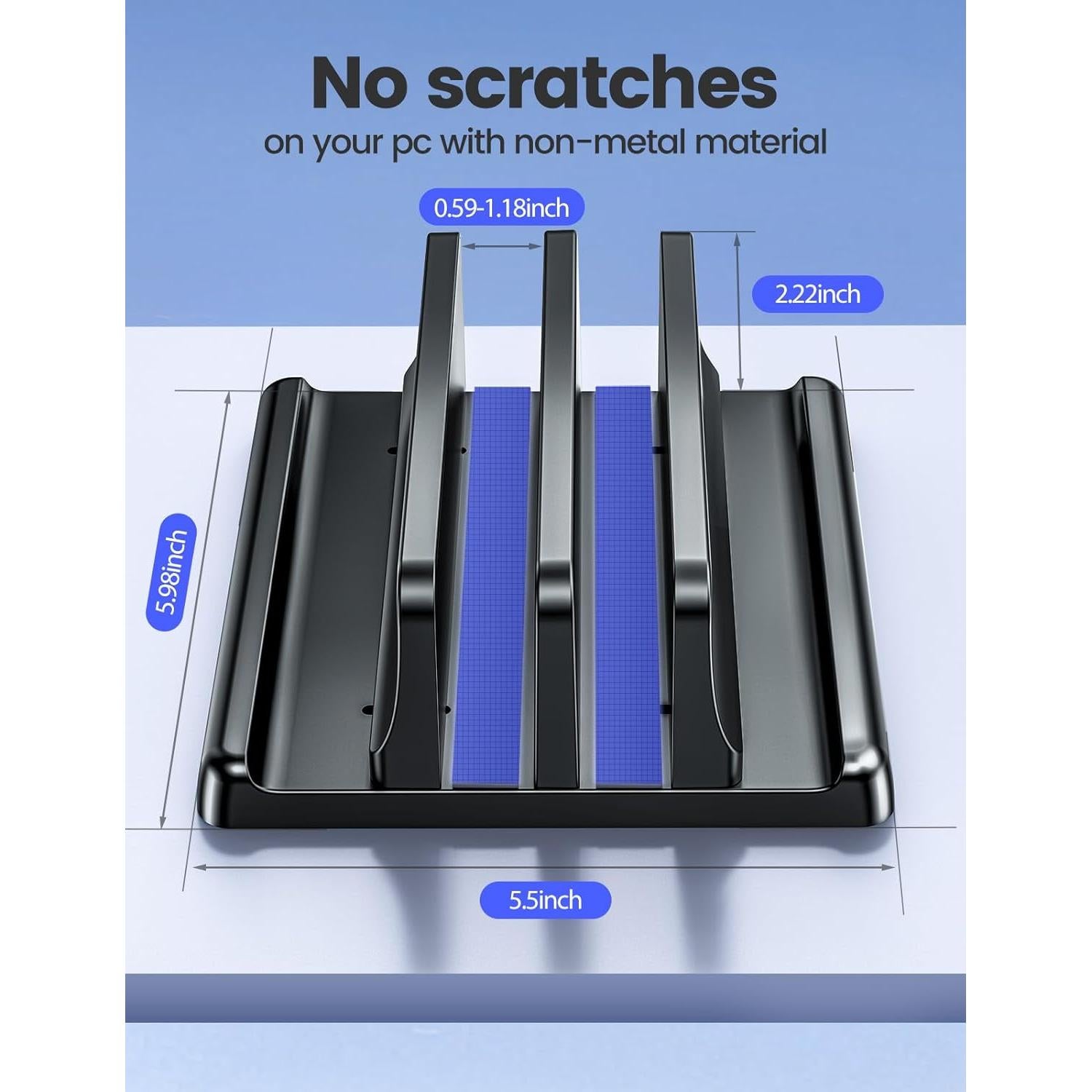 Soporte Vertical para Laptop Vaydeer Ajustable 4 en 1 Negro