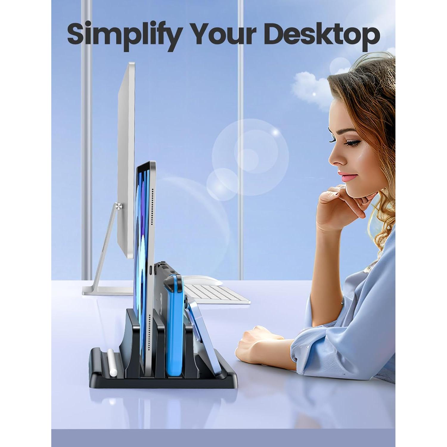 Soporte Vertical para Laptop Vaydeer Ajustable 4 en 1 Negro