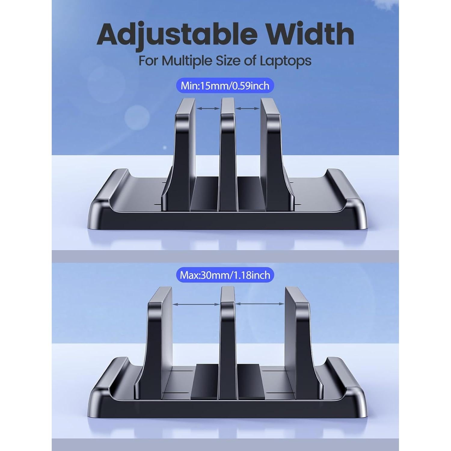 Soporte Vertical para Laptop Vaydeer Ajustable 4 en 1 Negro