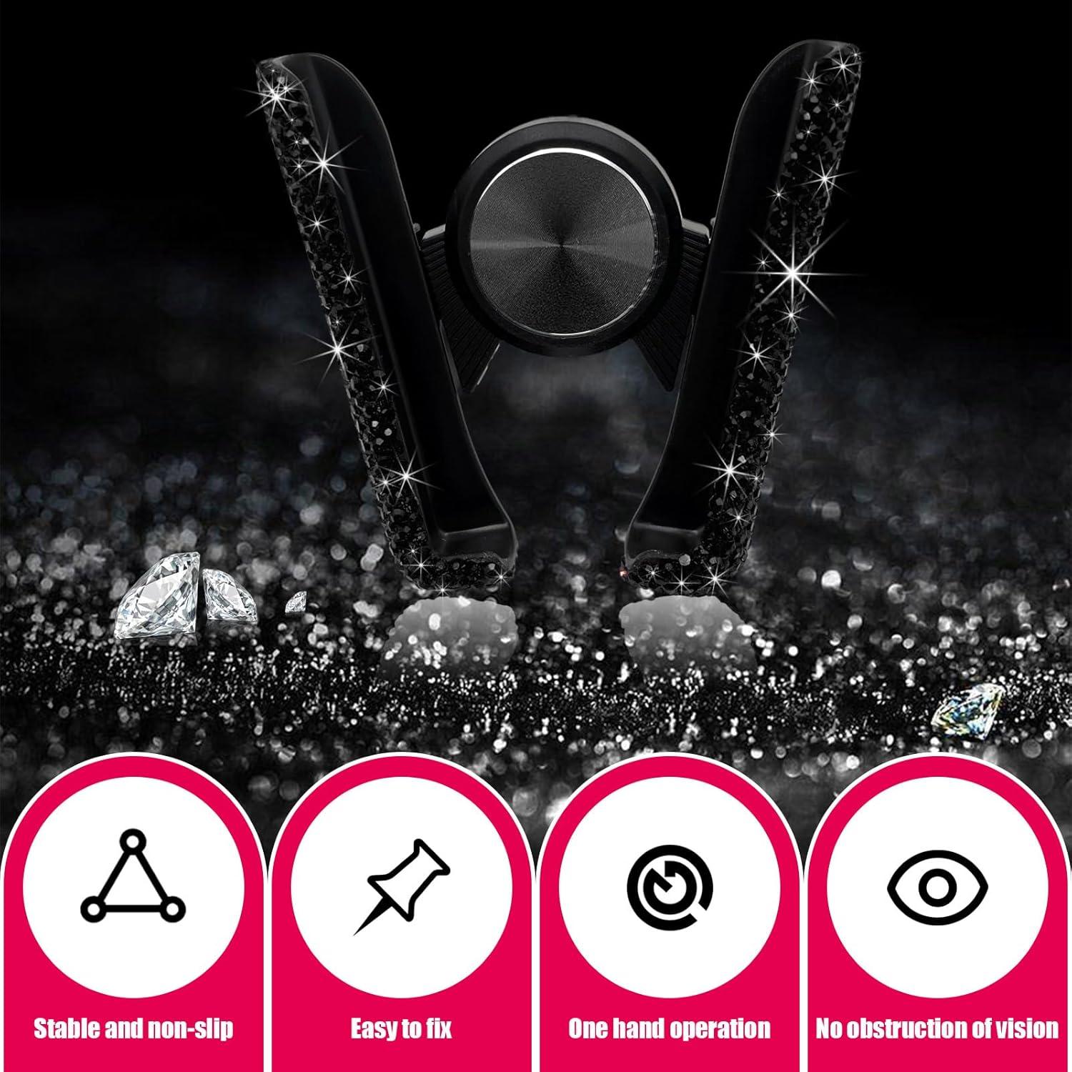 Soporte para Teléfono de Coche Dickno Brillante Ajustable 360°