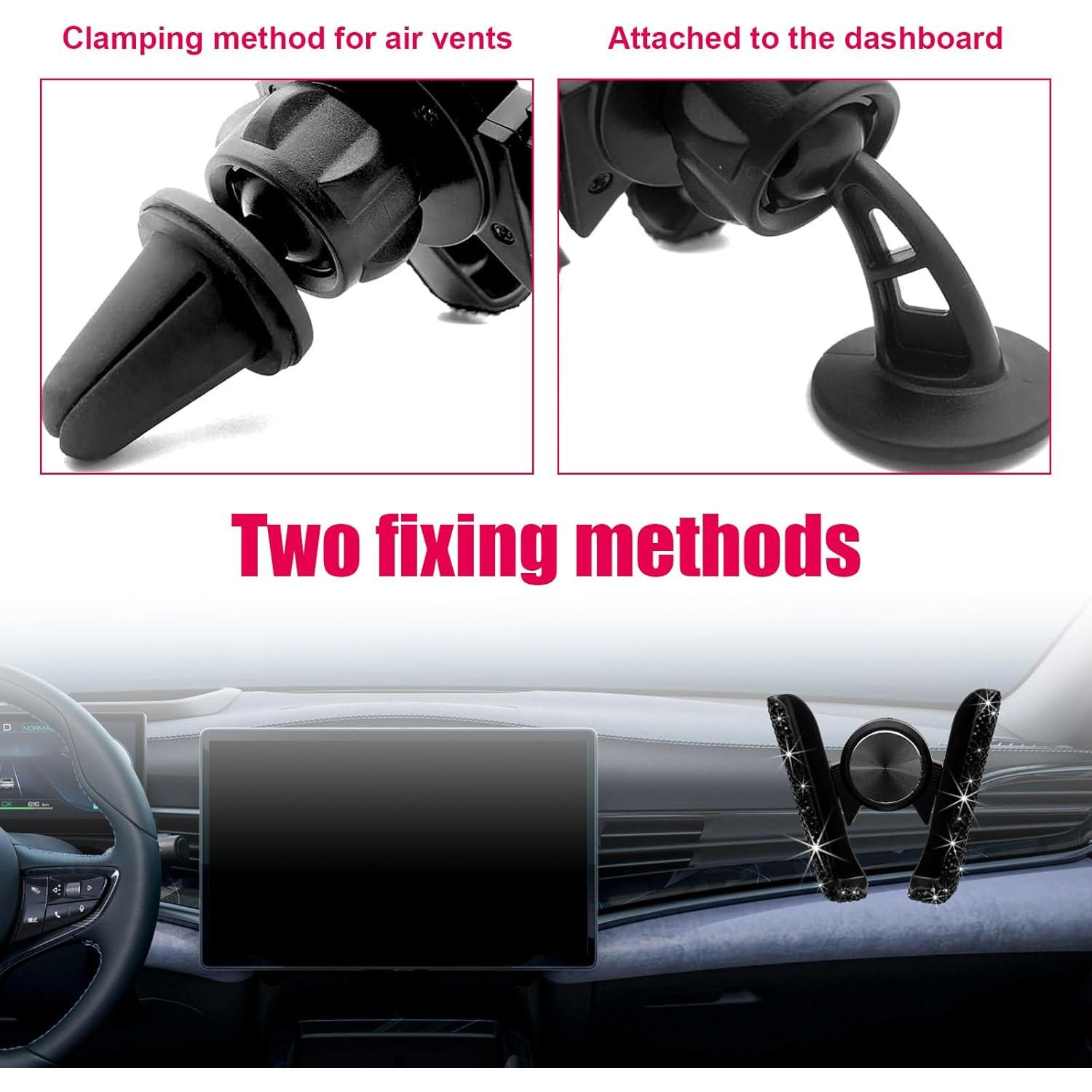 Soporte para Teléfono de Coche Dickno Brillante Ajustable 360°