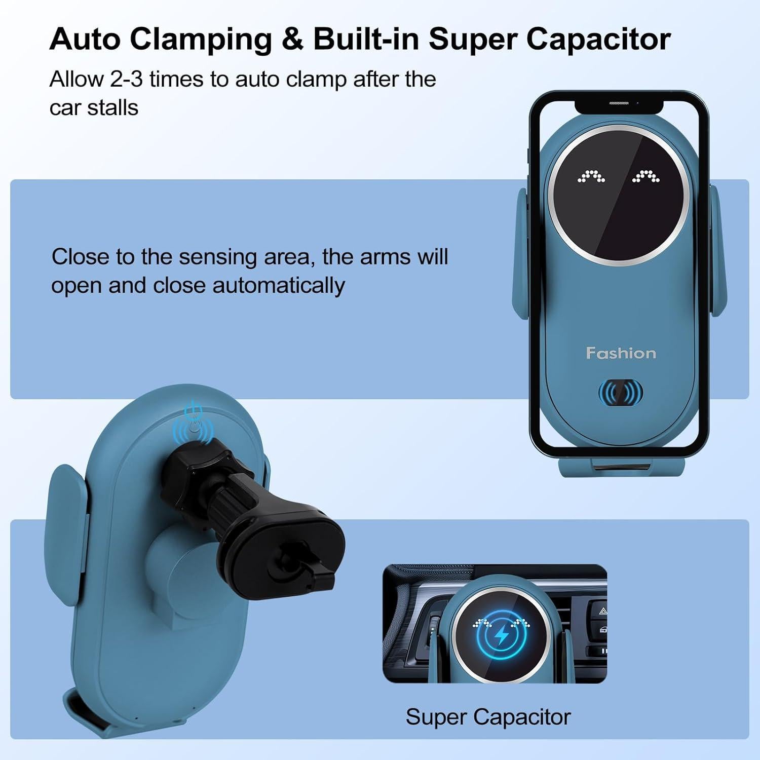 Cargador Inalámbrico para Auto Swascoger 15W Azul Marino