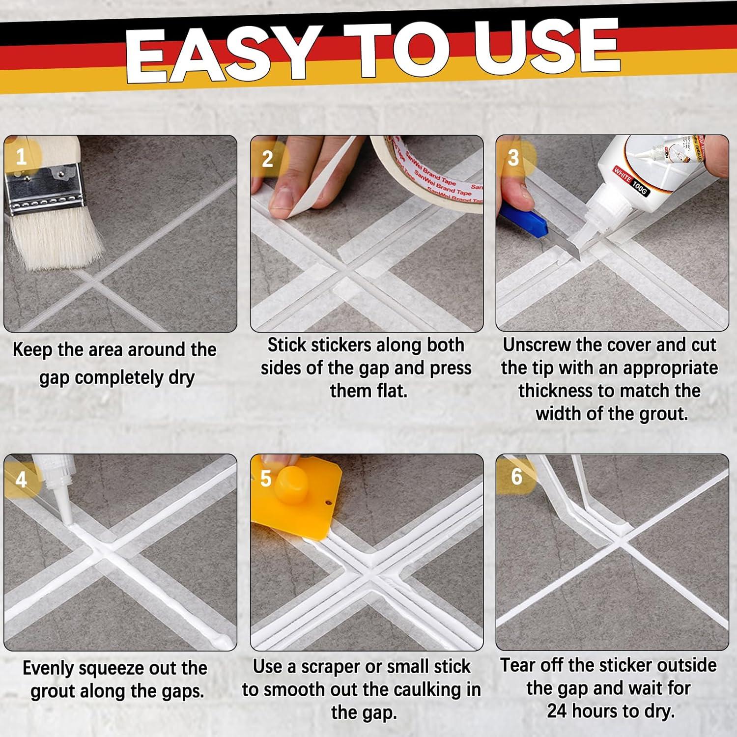 Kit de Reparación de Lechada Blanca Galitoon 100g Rápido Secado