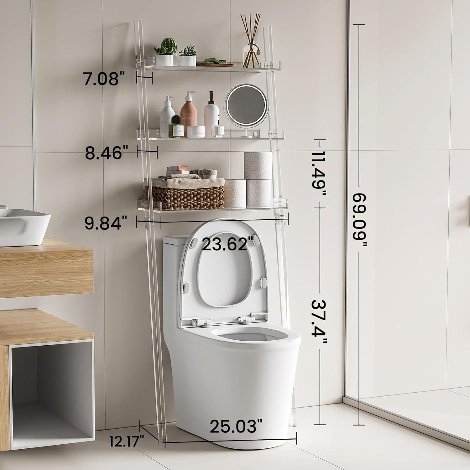 Estante de Escalera Acrílico Sumerflos 3 Niveles Transparente