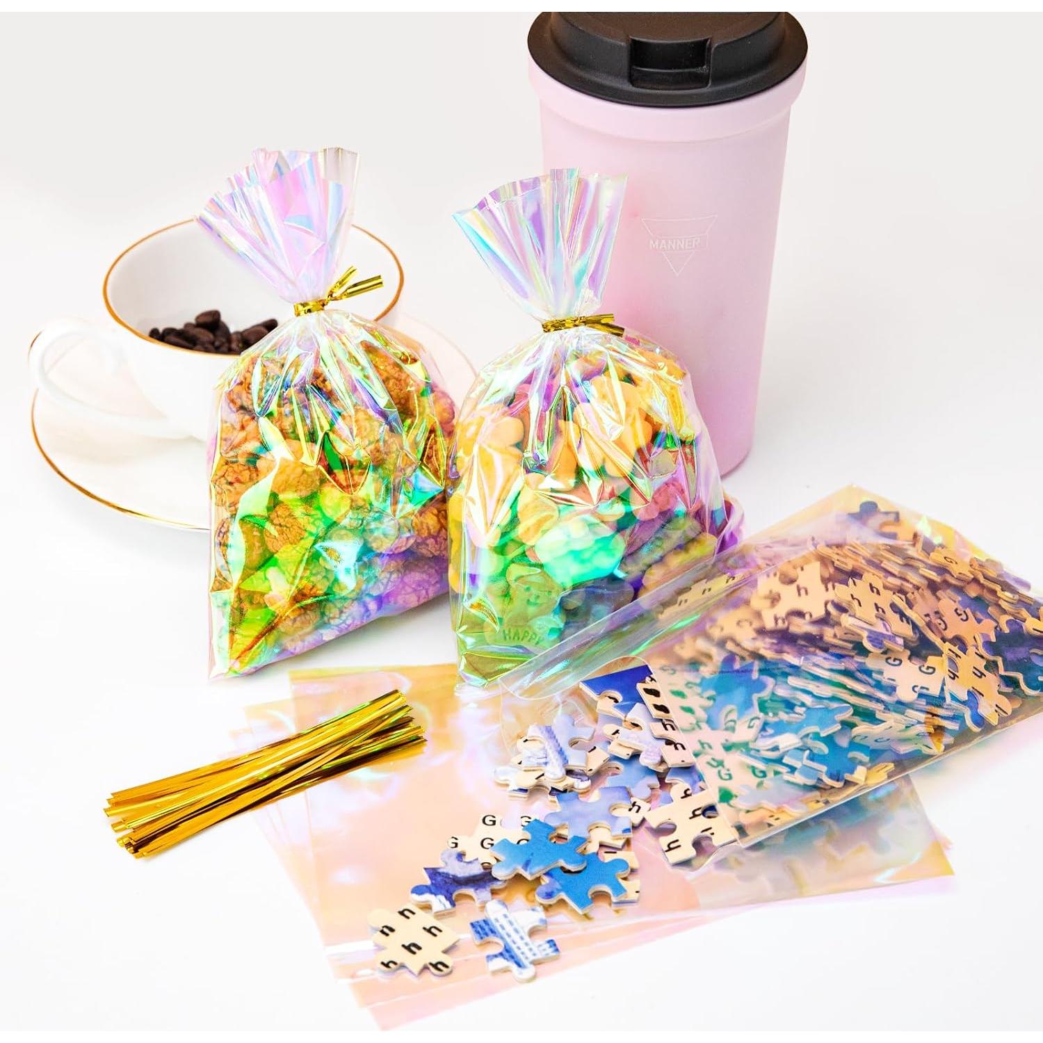 Bolsas de Celofán Iridiscentes Aubeco 180 Pcs 12.7x17.8 cm