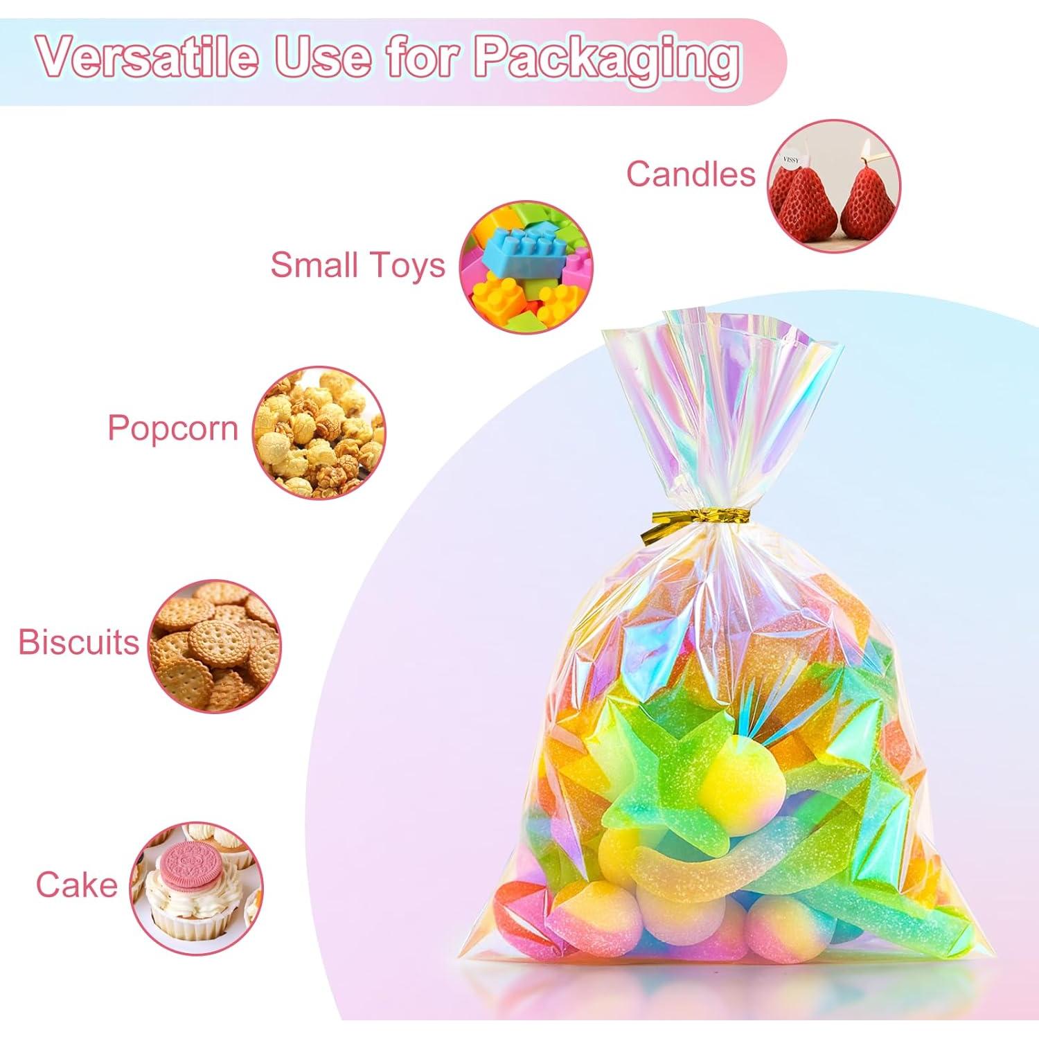 Bolsas de Celofán Iridiscentes Aubeco 180 Pcs 12.7x17.8 cm