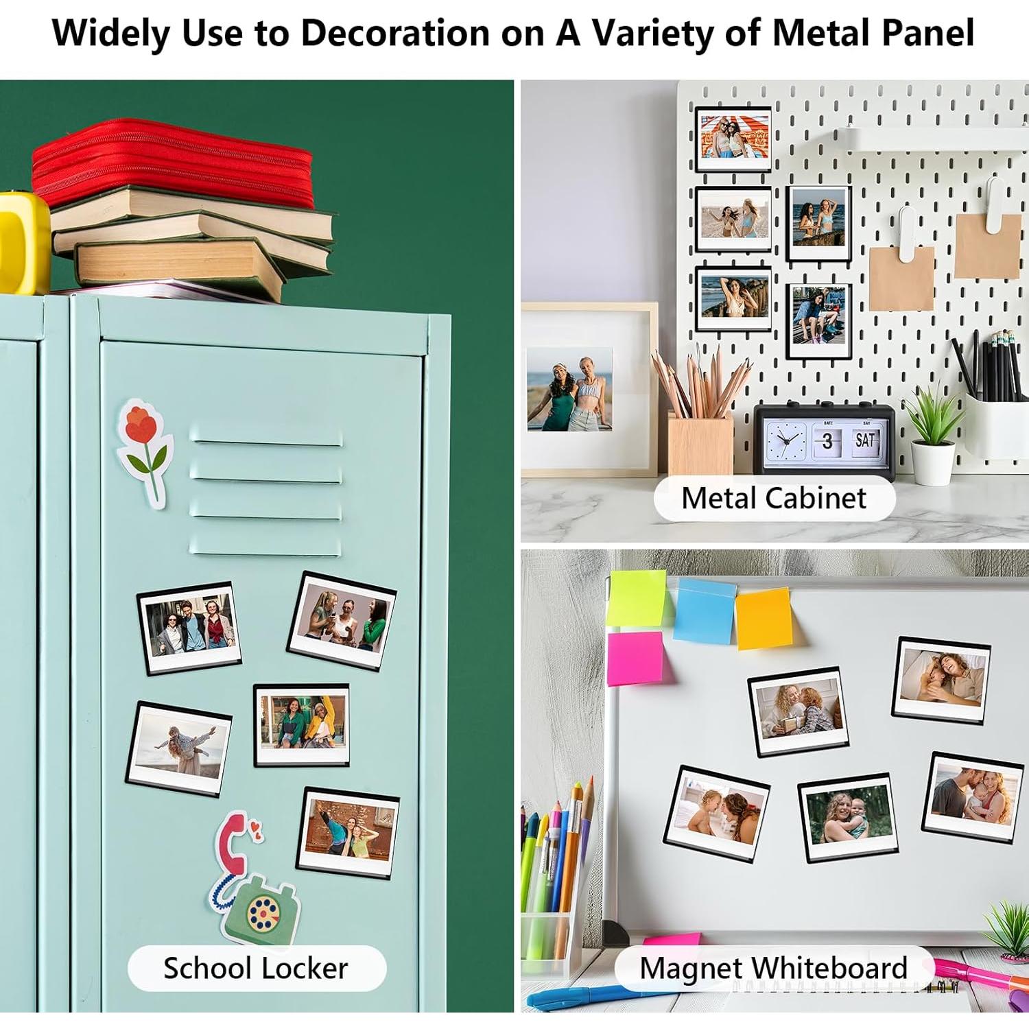 Marcos de Fotos Magnéticos HIYQIN - Paquete de 5 Negro 8.9x10.8 cm