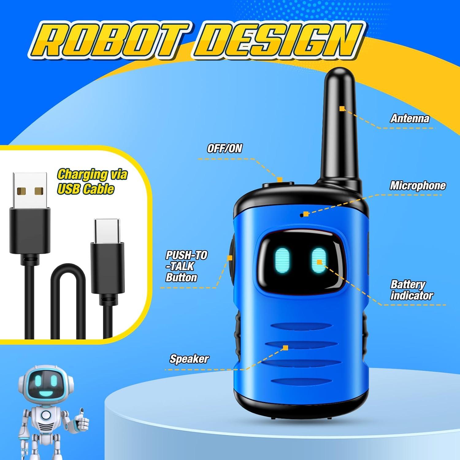 Walkie Talkies Recargables Comedyfun para Niños 3-8 Años