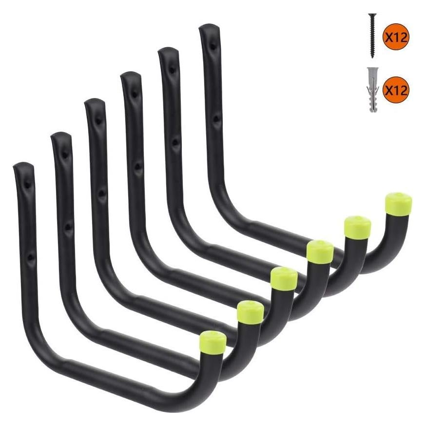 Ganchos de Pared Intpro de Alta Resistencia para Garaje - 6 Unidades