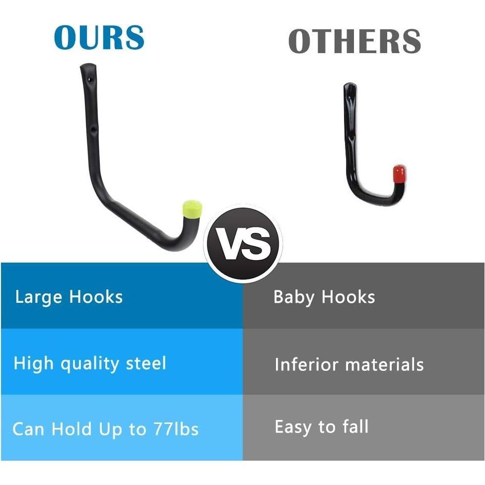 Ganchos de Pared Intpro de Alta Resistencia para Garaje - 6 Unidades