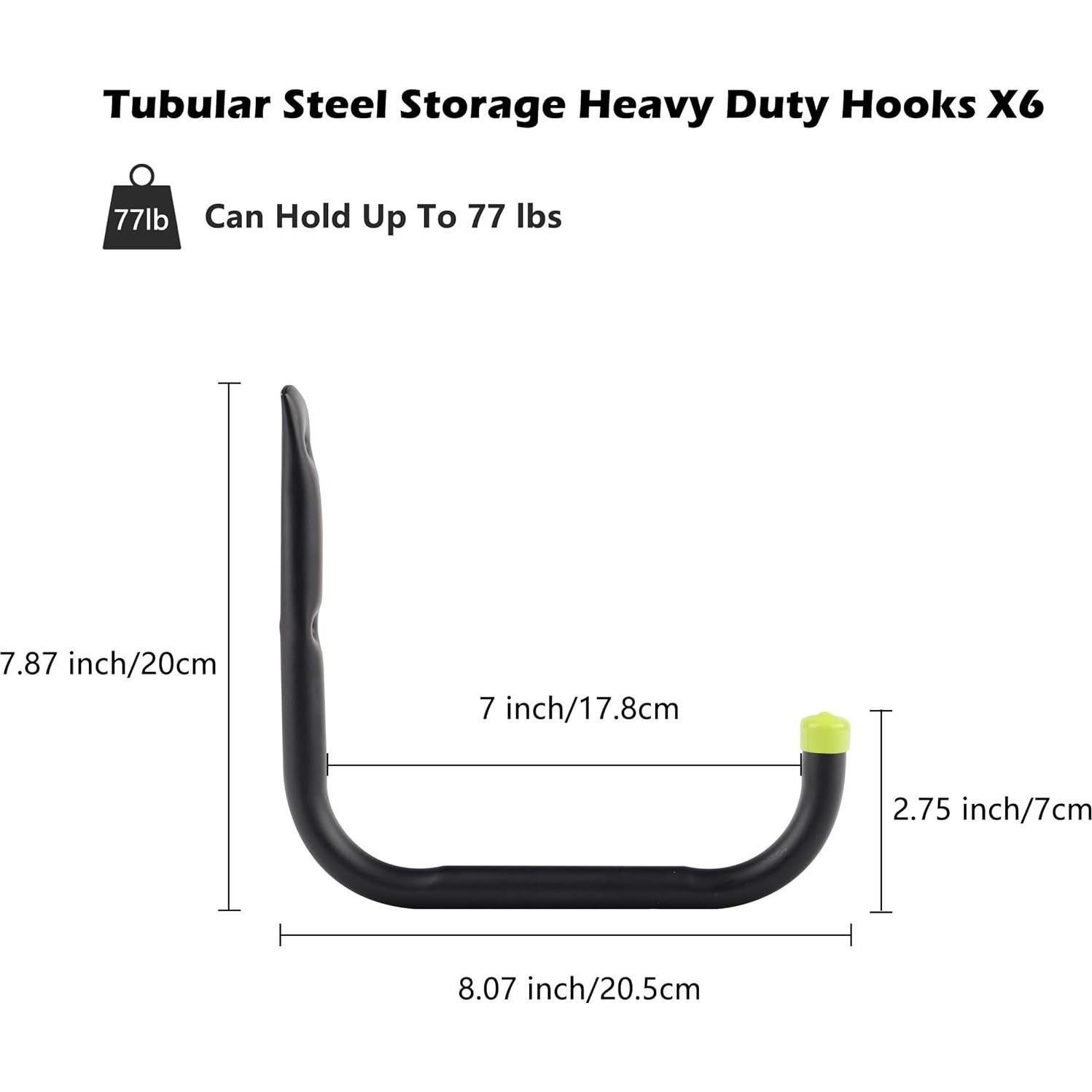 Ganchos de Pared Intpro de Alta Resistencia para Garaje - 6 Unidades