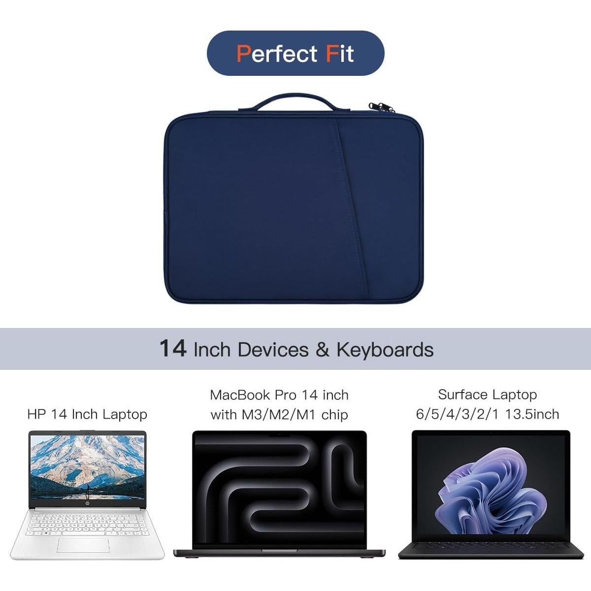 Funda Protectora para Laptop CASEDAO 14" Azul Impermeable