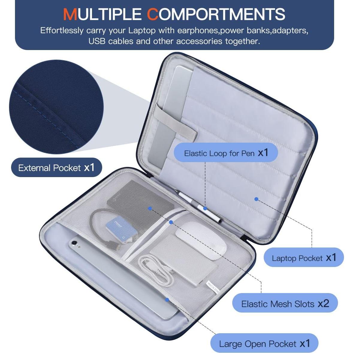 Funda Protectora para Laptop CASEDAO 14" Azul Impermeable