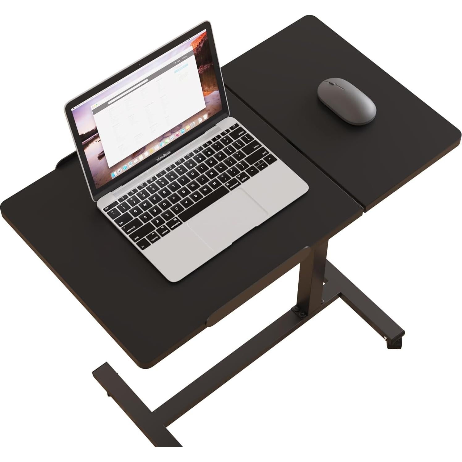 Mesa Ajustable sobre la Cama JXINONT con Ruedas - Negro