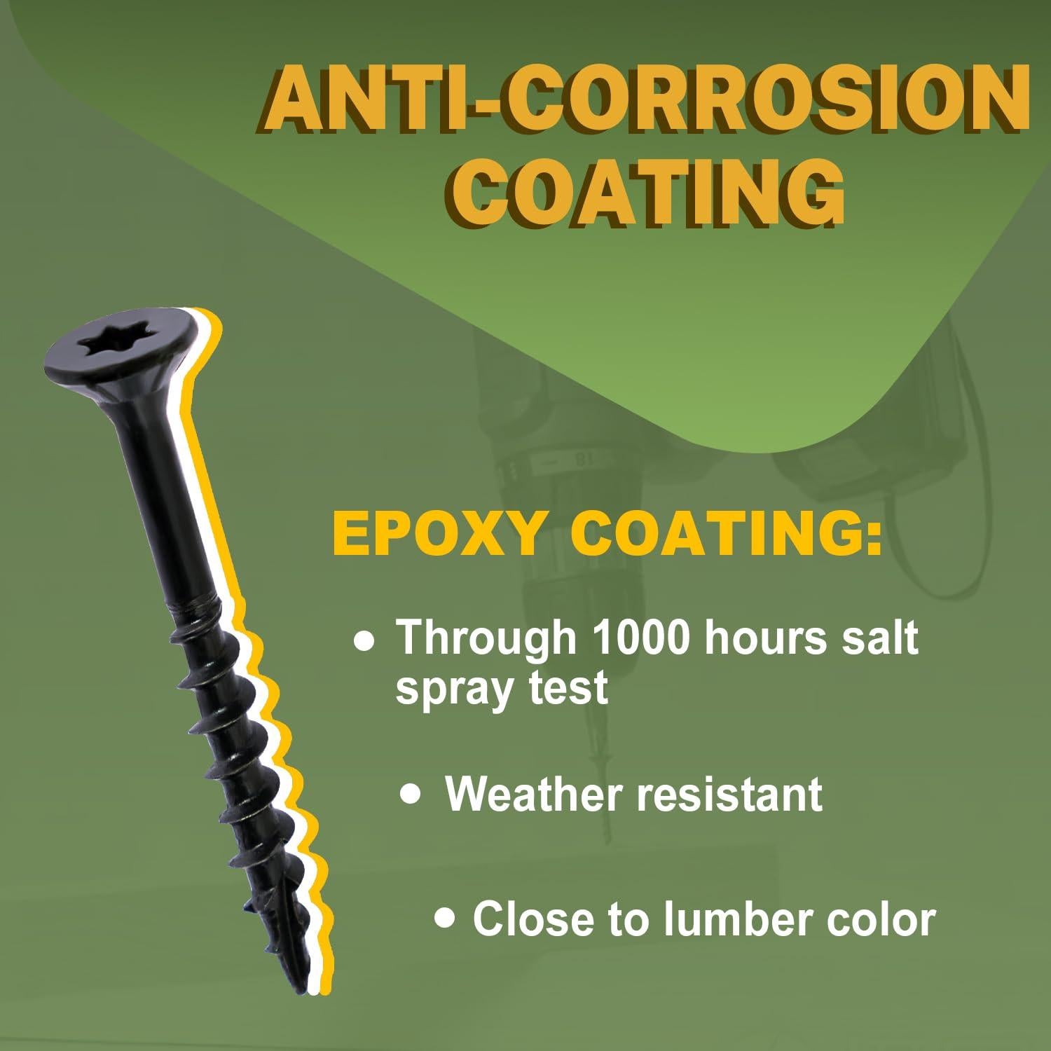 Tornillos para Deck LIONMAX #8 x 3.18 cm, 100 Piezas, Negro