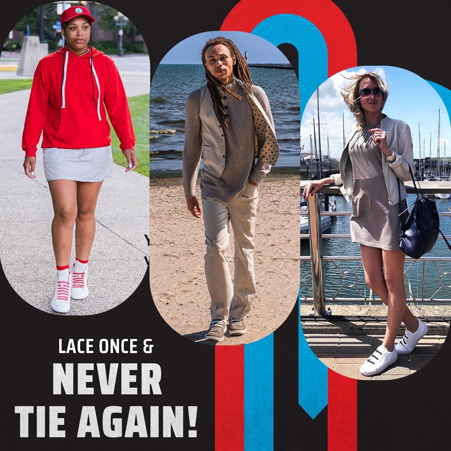 Cintas Elásticas Sin Nudos uLace Clásico - Azul Brillante - 14 Unidades