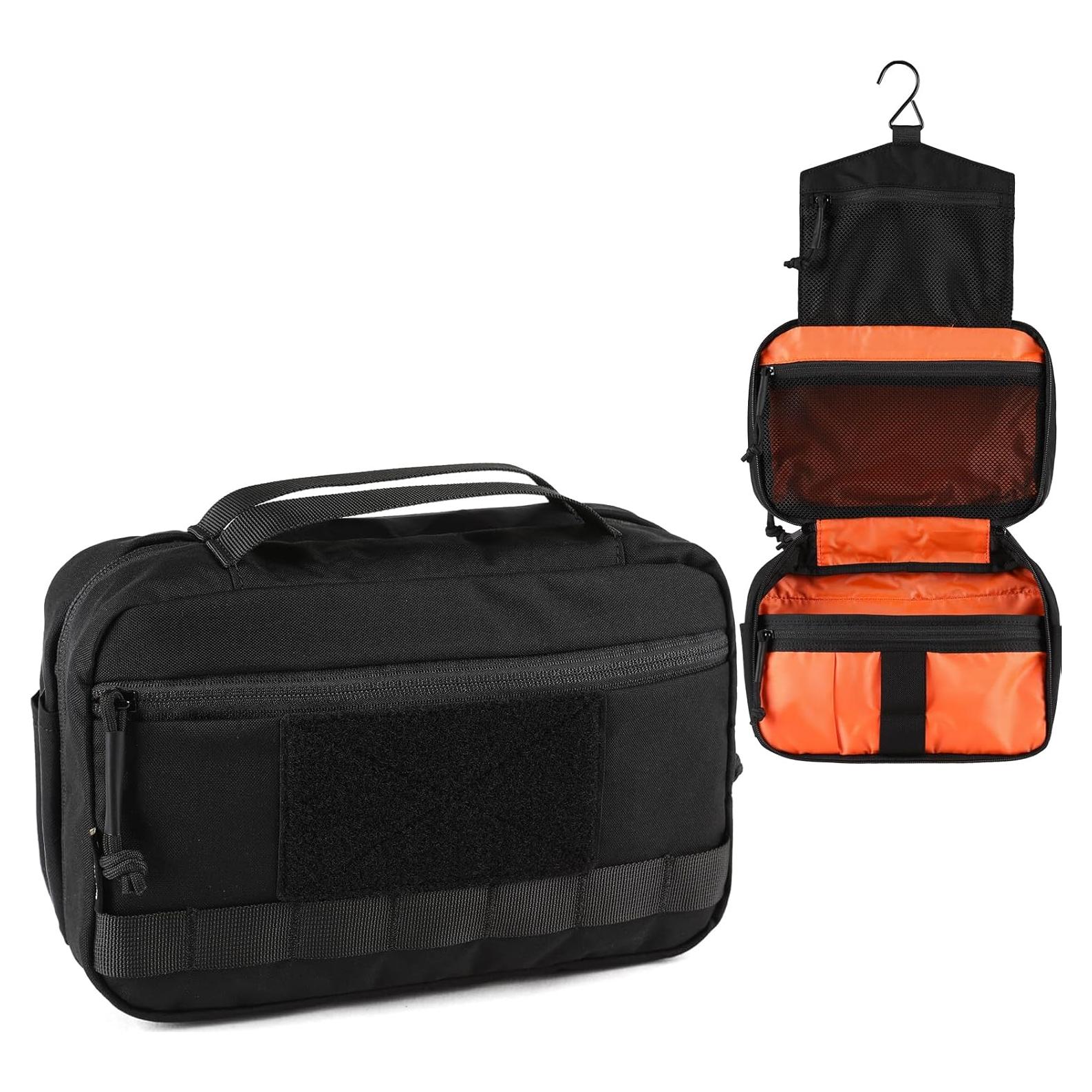 Bolsa de Aseo Táctica EDC Militar Nylon 28x18cm Negro