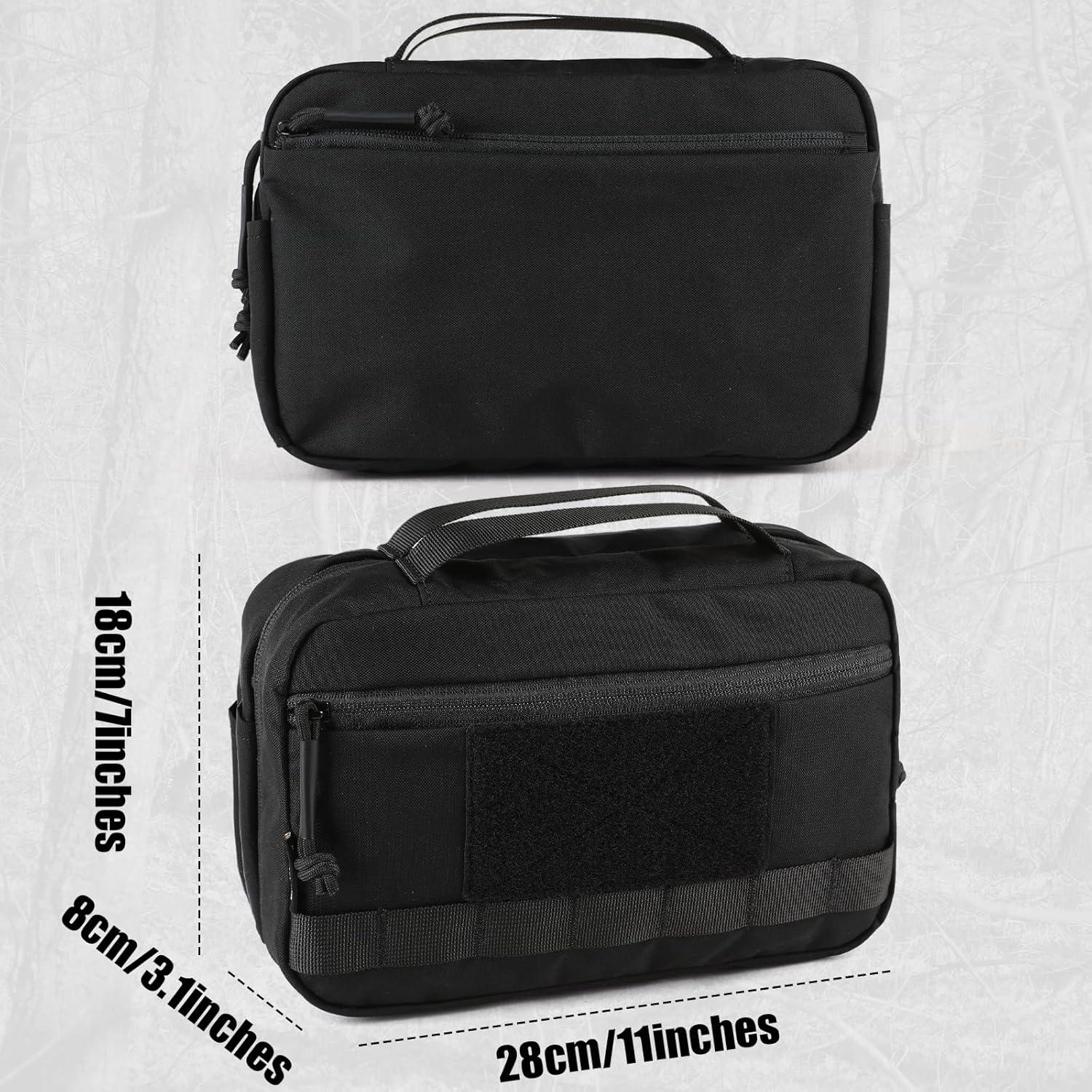 Bolsa de Aseo Táctica EDC Militar Nylon 28x18cm Negro