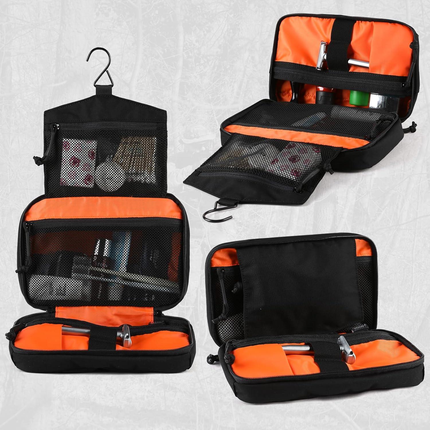 Bolsa de Aseo Táctica EDC Militar Nylon 28x18cm Negro