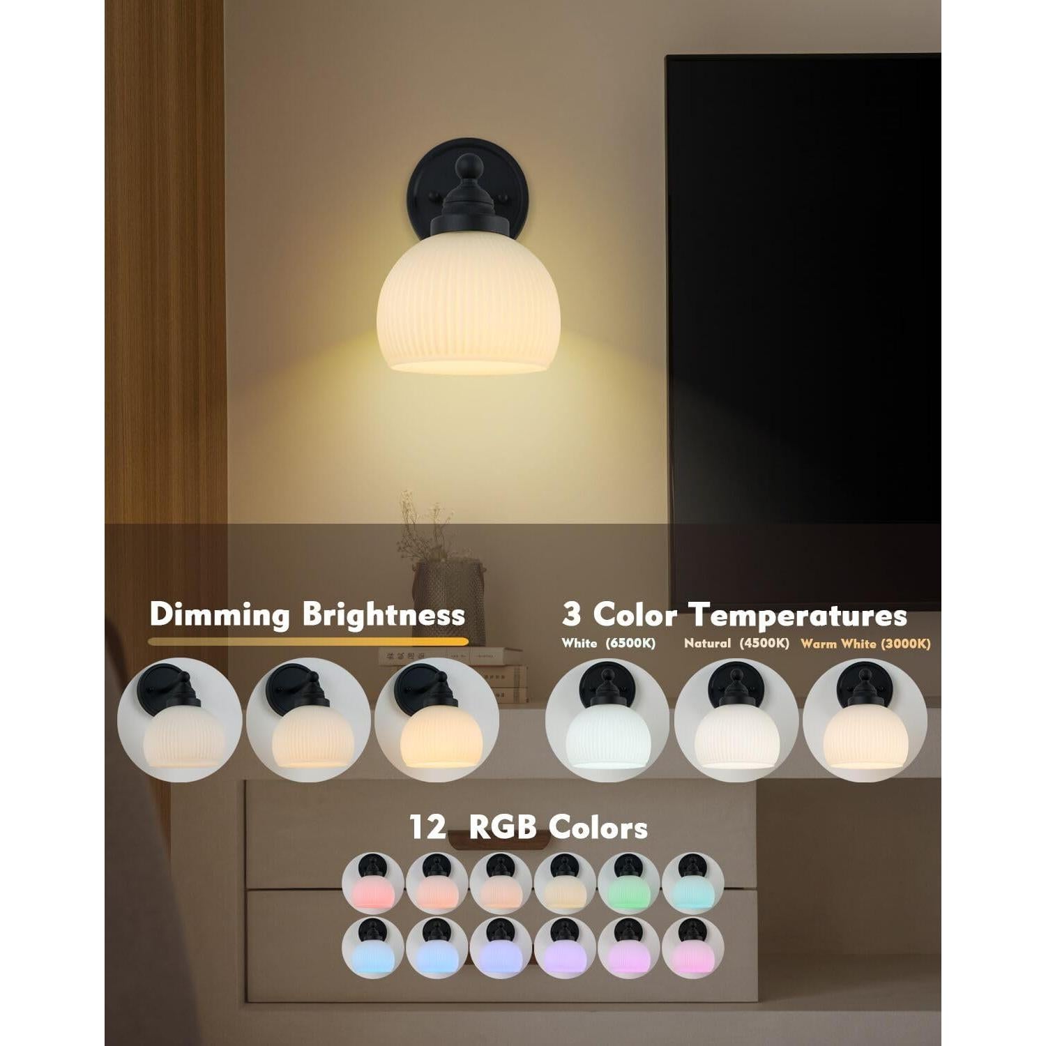 Aplique de Pared Vintage HEQIQEH Recargable con Control Remoto