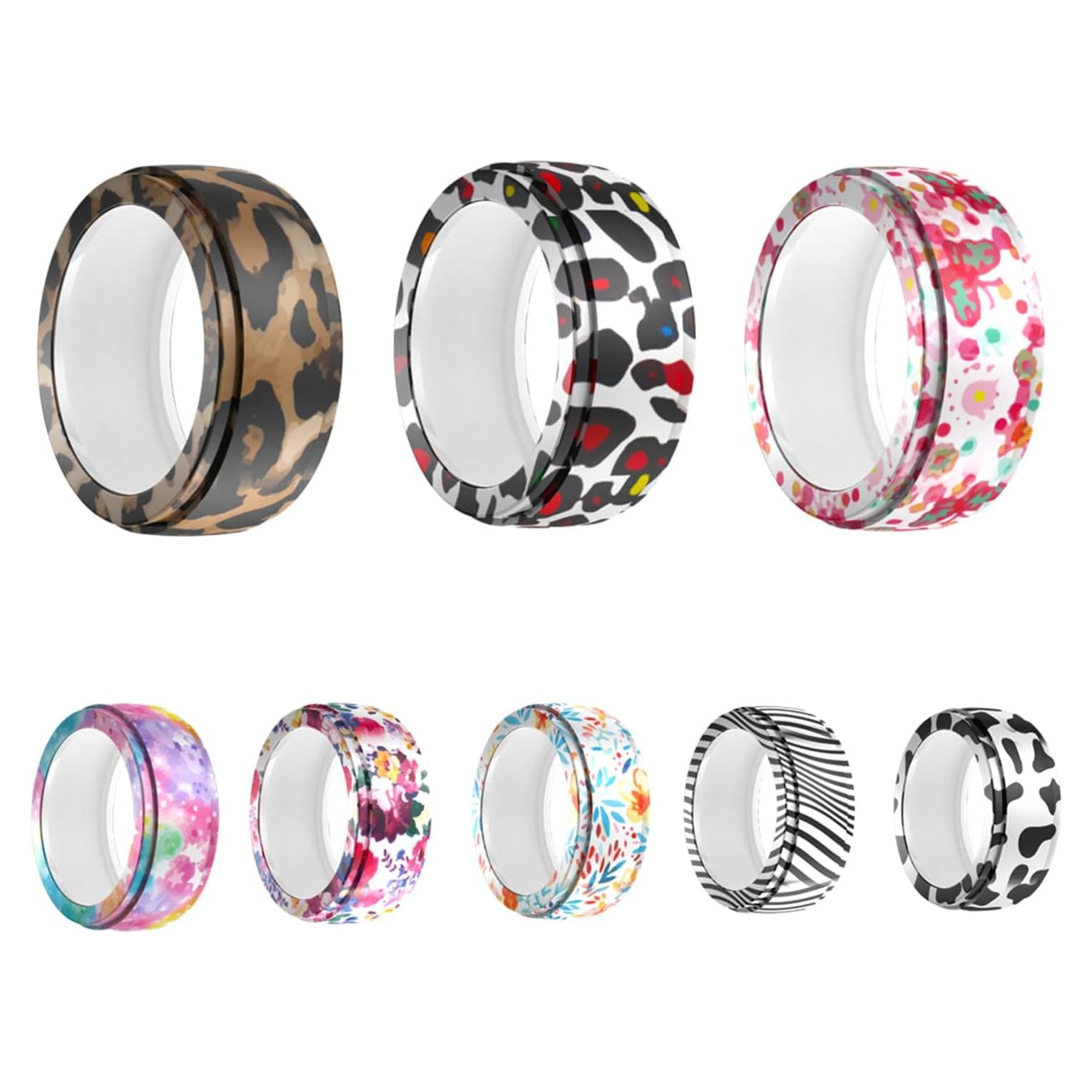 Funda de Silicona HXFRTYU para Oura Ring 4/Gen3 - 8 Pack Negro