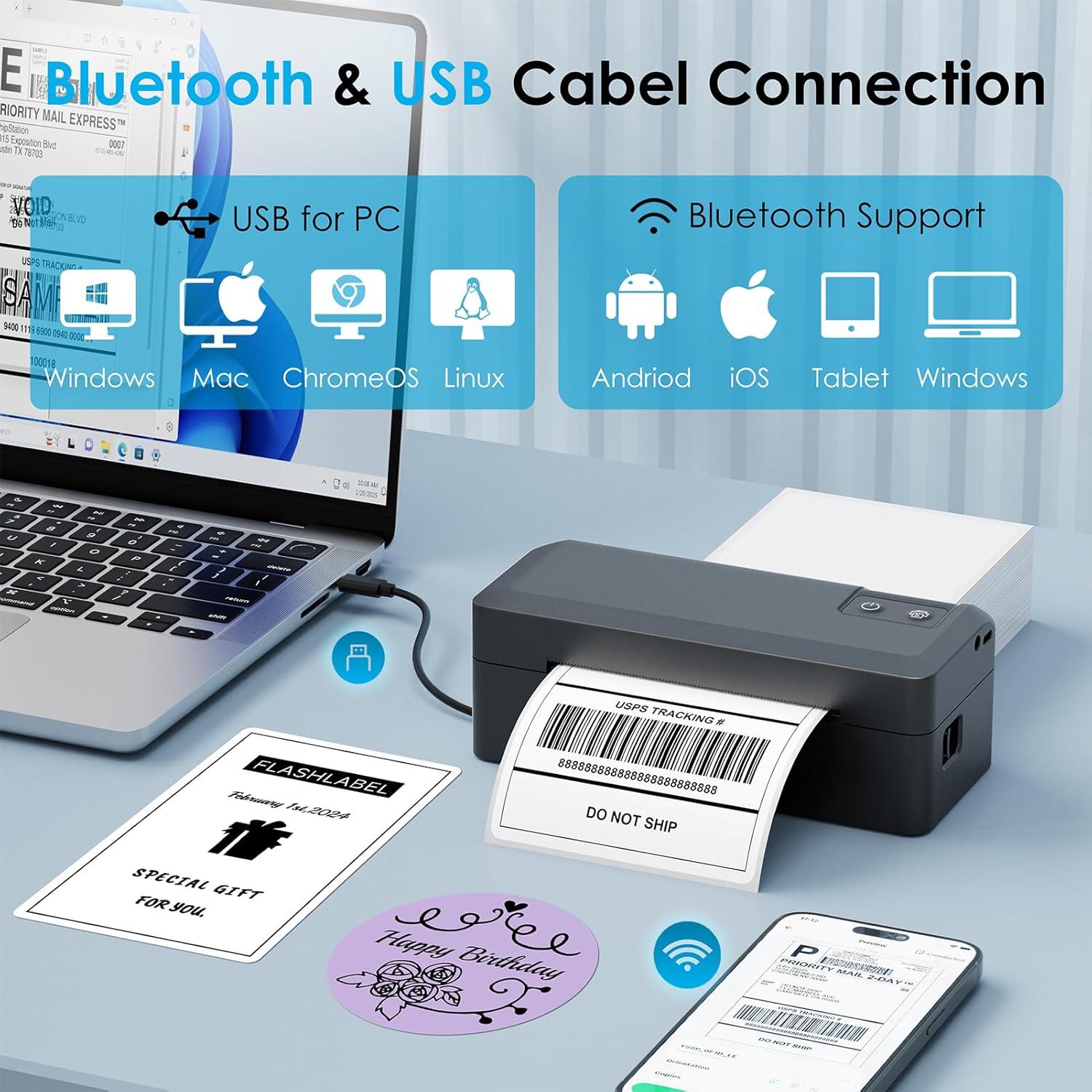 Impresora Térmica de Etiquetas KNAON Y41BT Bluetooth 4x6