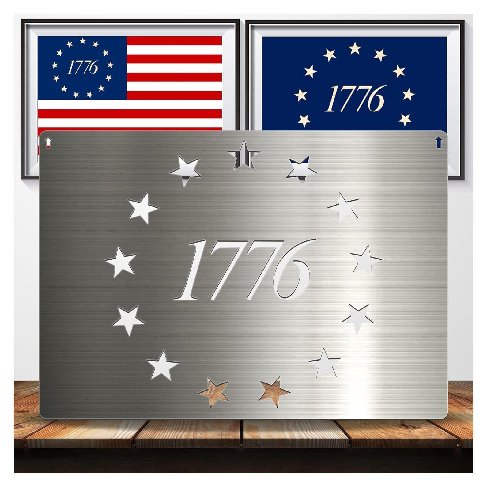 Plantilla de Bandera Americana Folconroad 14.8x10.5in Acero Inoxidable