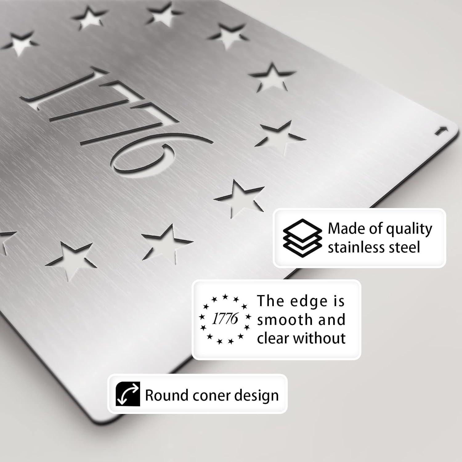 Plantilla de Bandera Americana Folconroad 14.8x10.5in Acero Inoxidable