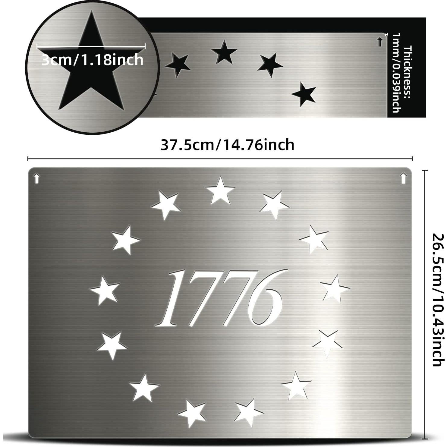 Plantilla de Bandera Americana Folconroad 14.8x10.5in Acero Inoxidable