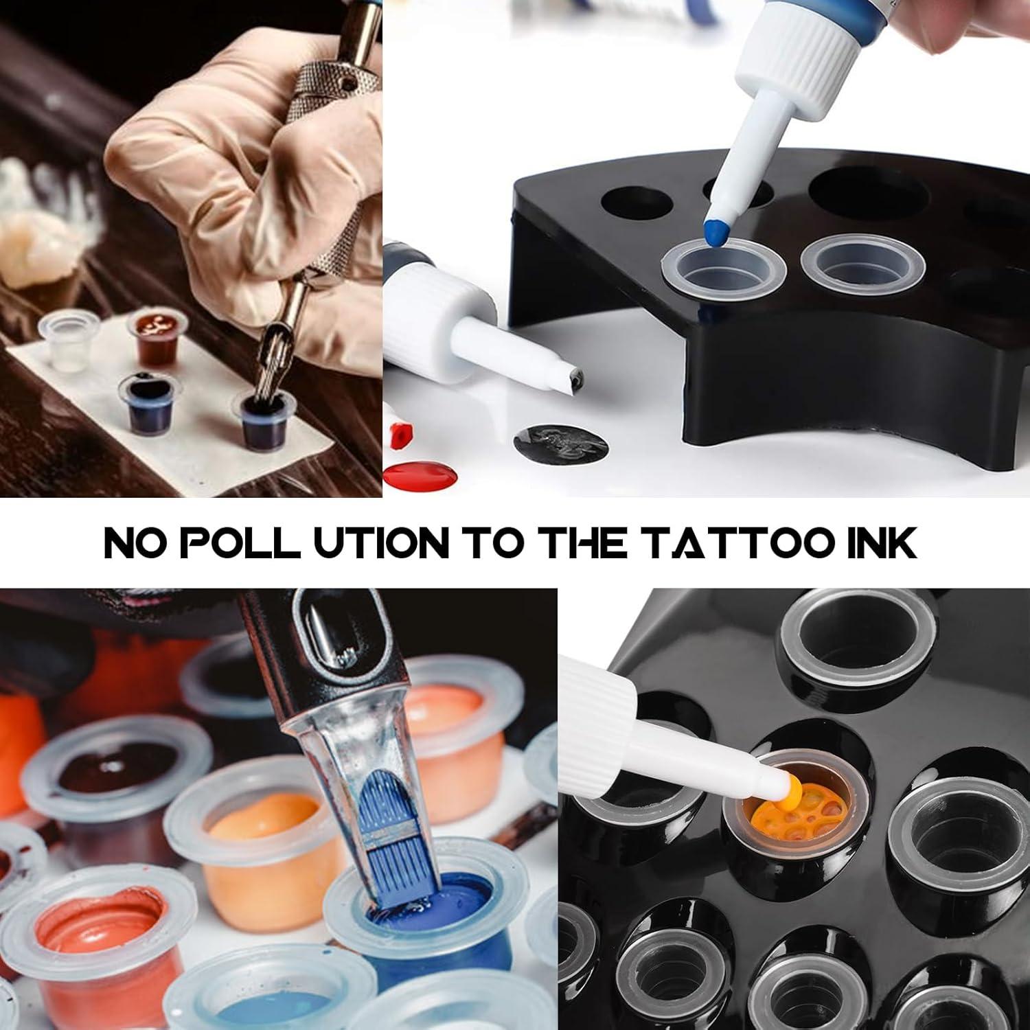 Tazas de Tinta para Tatuajes WZPB - 300 Piezas Mixtas + Soporte