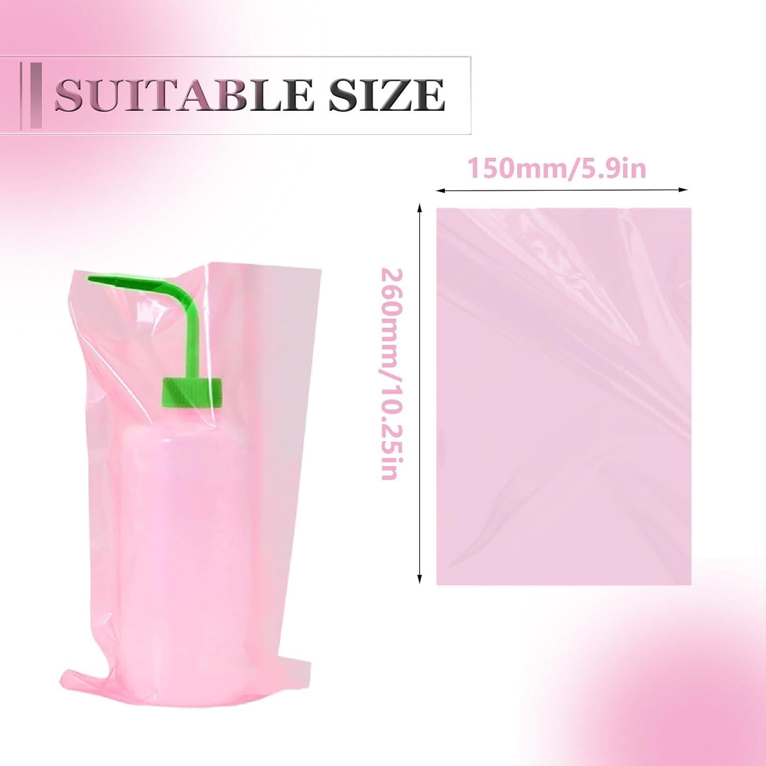 Bolsas para Botellas de Lavado SOTICA 250pcs Rosadas 15x26cm