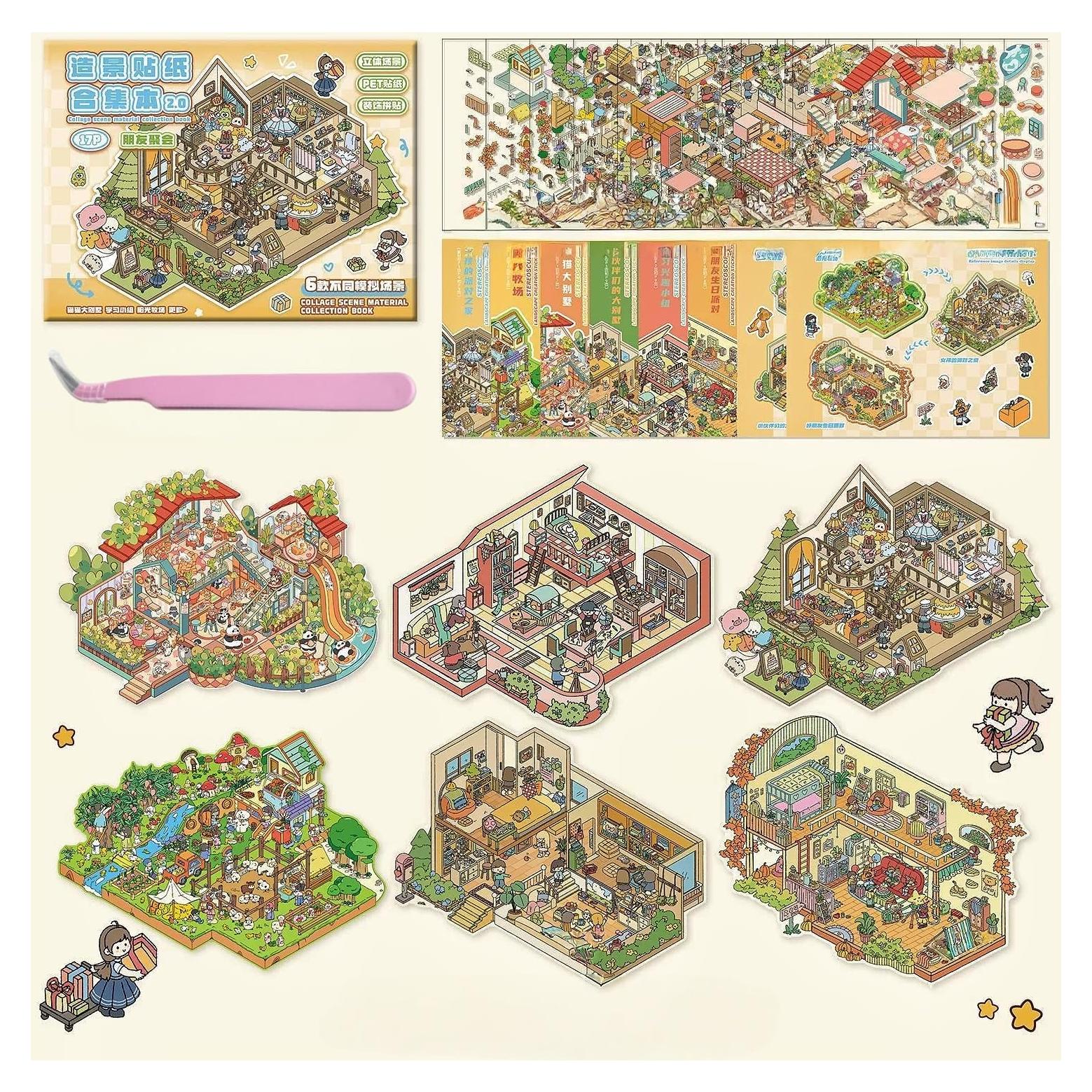 6 Juegos de Pegatinas 3D DIY Kaensc para Manualidades Creativas