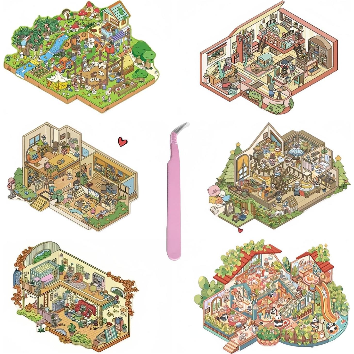 6 Juegos de Pegatinas 3D DIY Kaensc para Manualidades Creativas