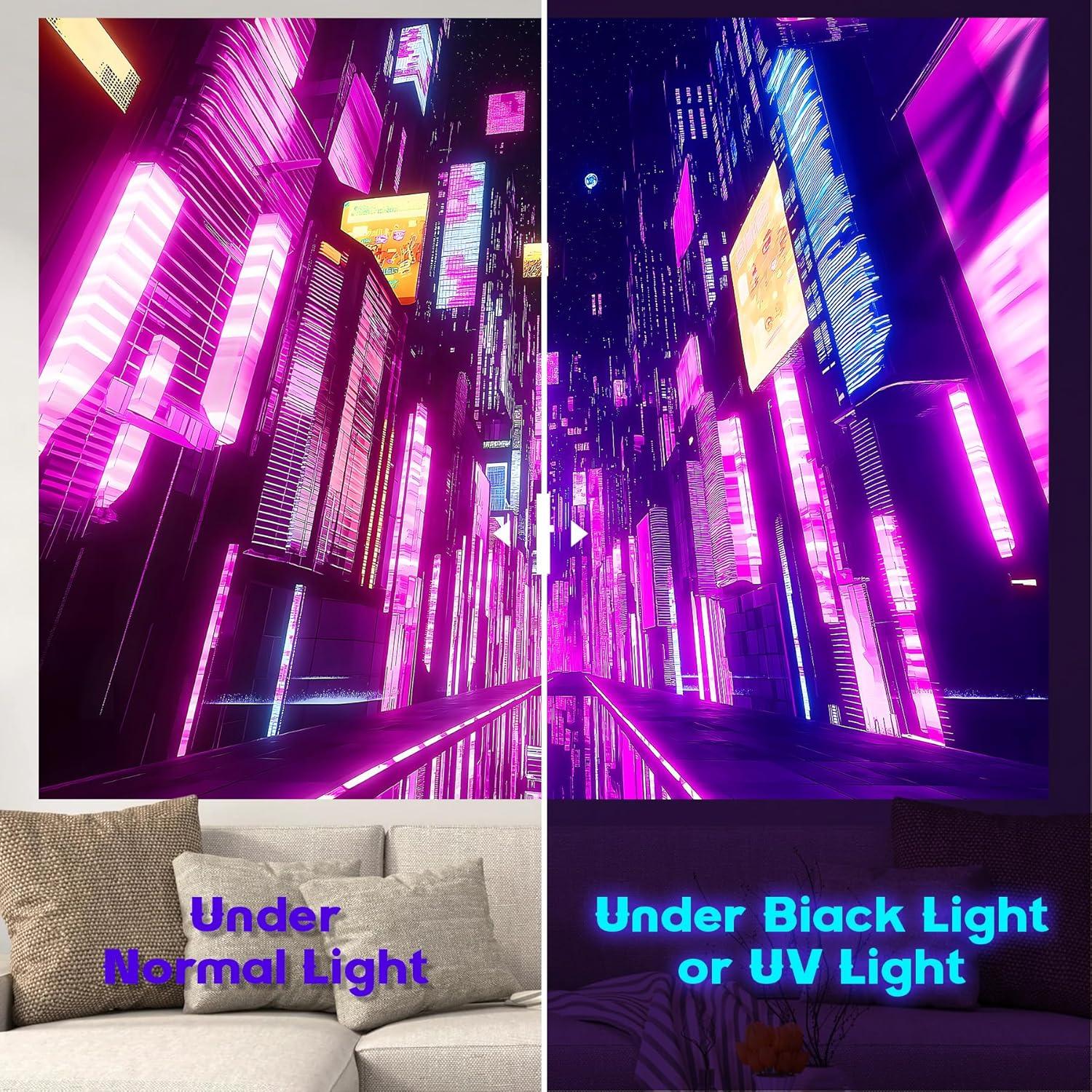 Tapiz de Anime Japonés NYZE 200x150 cm Luz Negra Futurista