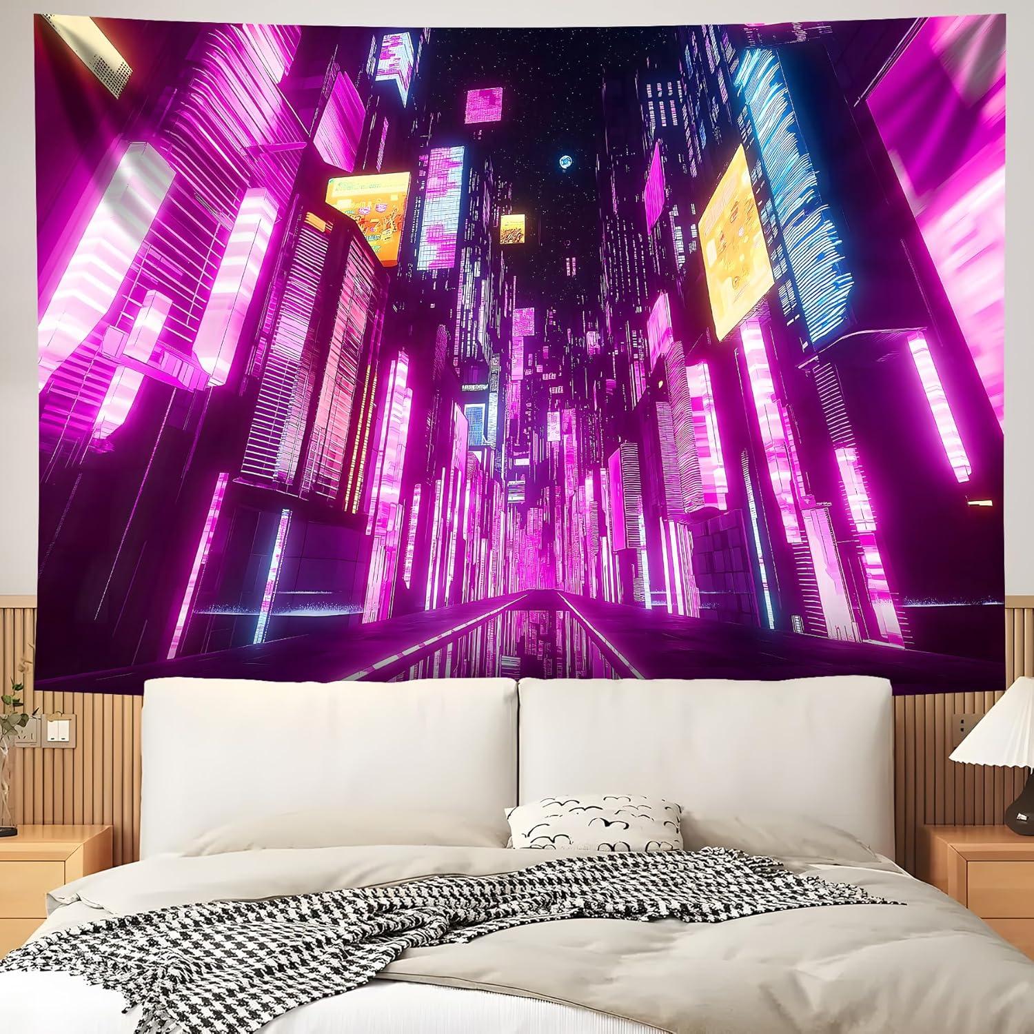 Tapiz de Anime Japonés NYZE 200x150 cm Luz Negra Futurista