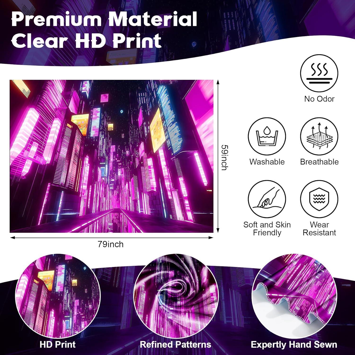 Tapiz de Anime Japonés NYZE 200x150 cm Luz Negra Futurista