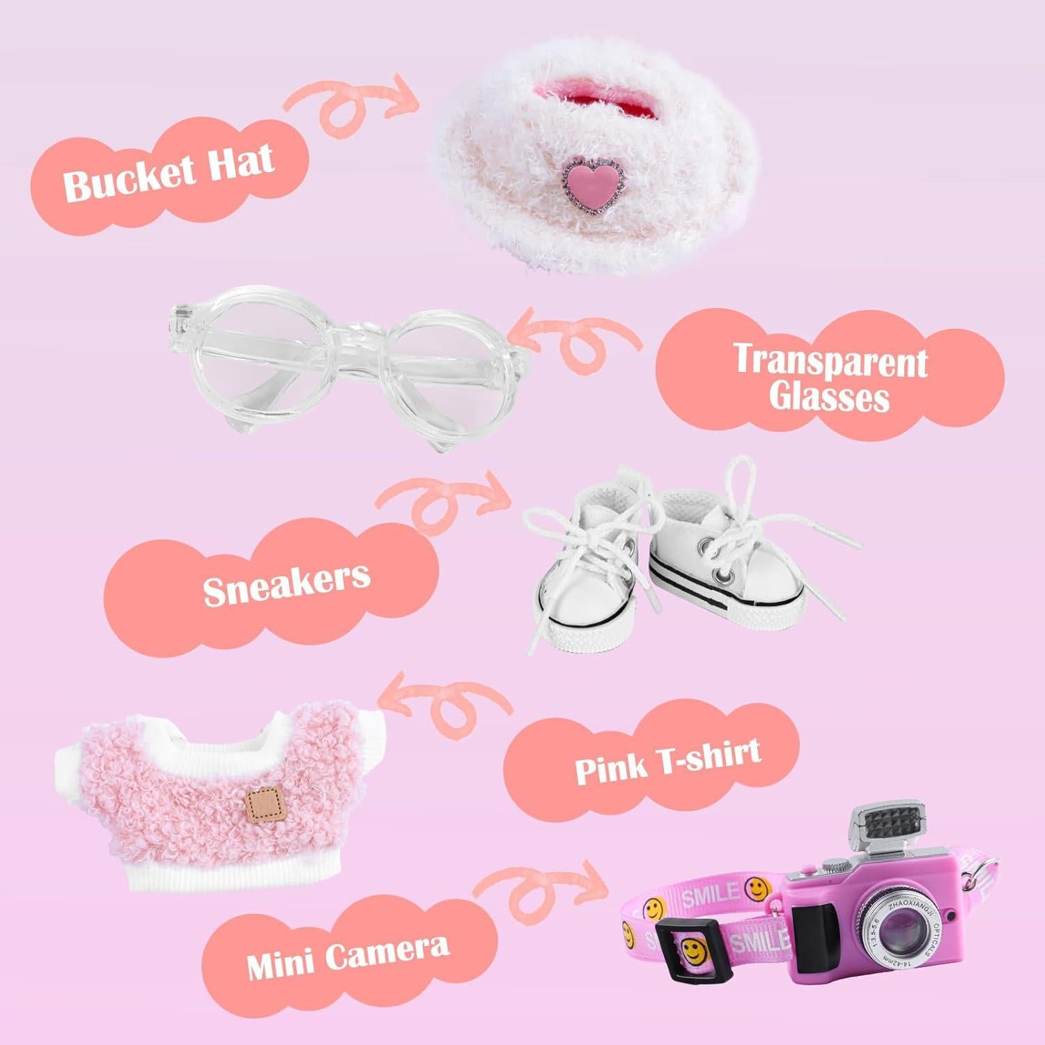 Conjunto de Ropa para Muñecas KEOOUA 17cm Rosa y Accesorios