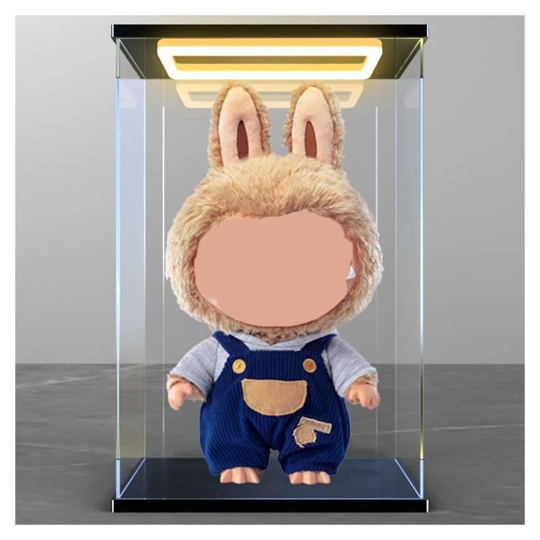 Caja de Exhibición Acrílica Duvin para Muñeca Labubu 39.88 cm LED