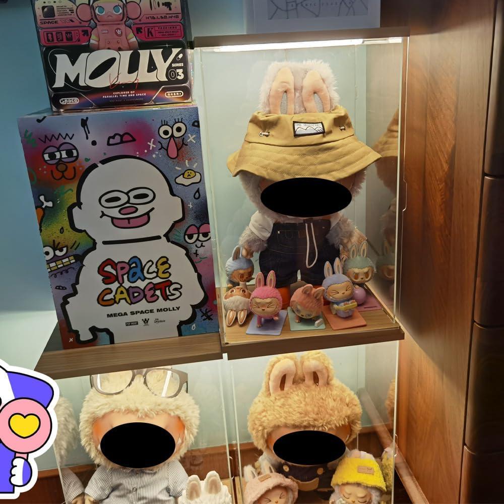 Caja de Exhibición Acrílica Duvin para Muñeca Labubu 39.88 cm LED